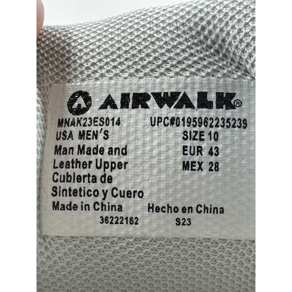 AIRWALK Shoes Mens 10 Huntington Sneakers White Leather Upper Casual MNAK23ES014